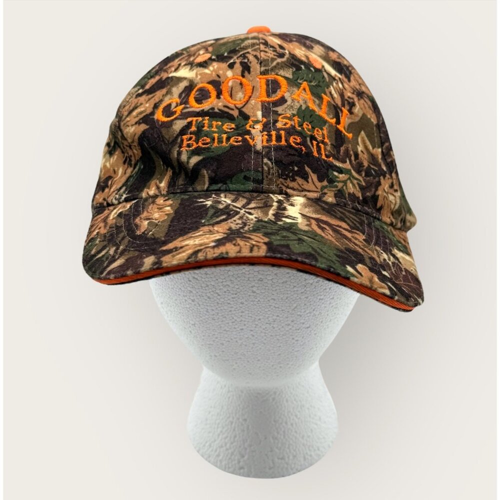 Goodall Tire & Steel Camouflage Cap Orange Embroidery Adjustable Baseball Hat